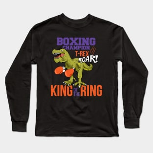 T Rex Boxing Roar Illustration Long Sleeve T-Shirt